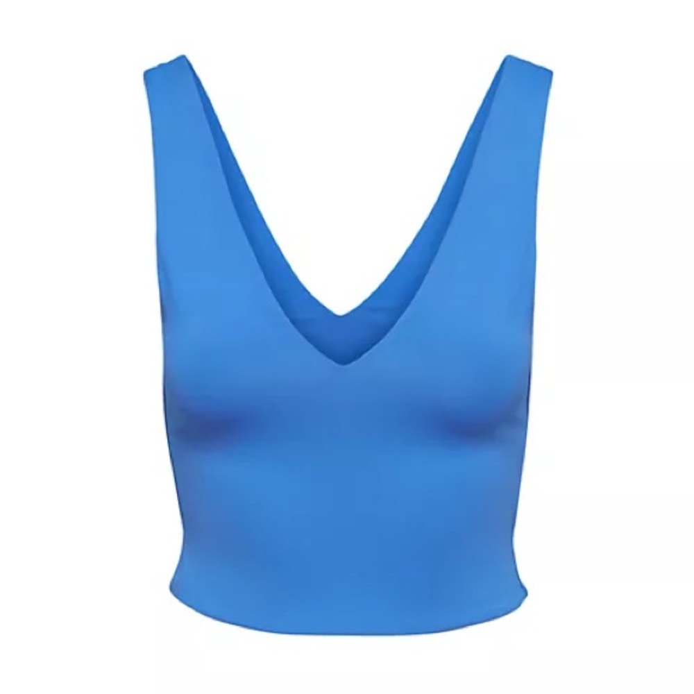 Babaton Sky Blue Deep V Crop Top
